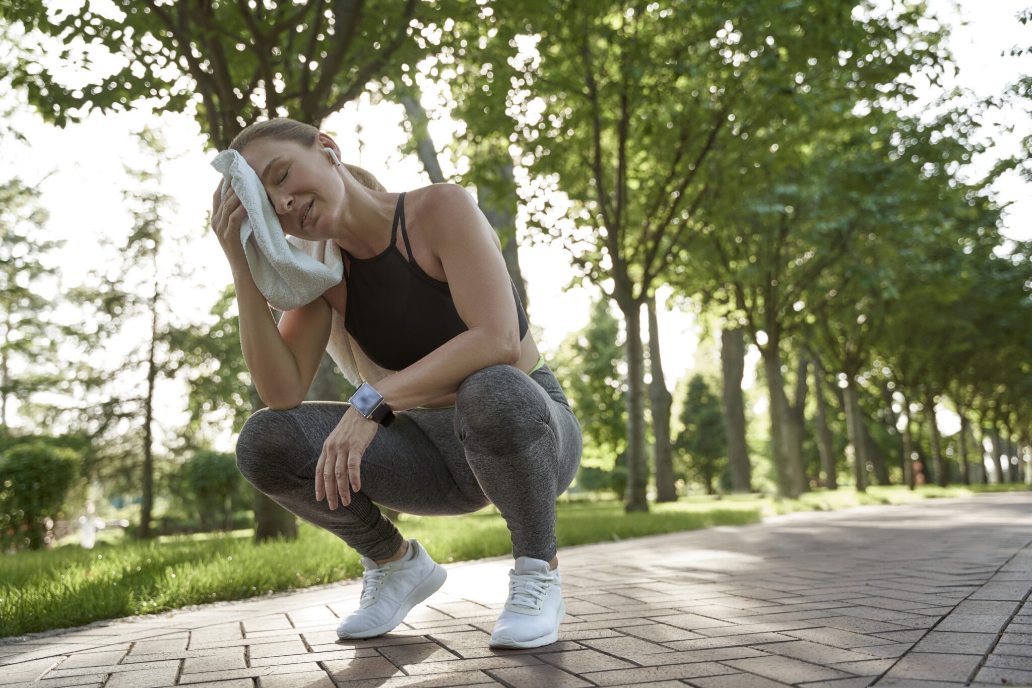 Working,Hard.,Tired,Fitness,Woman,In,Sportswear,Feeling,Exhausted,After