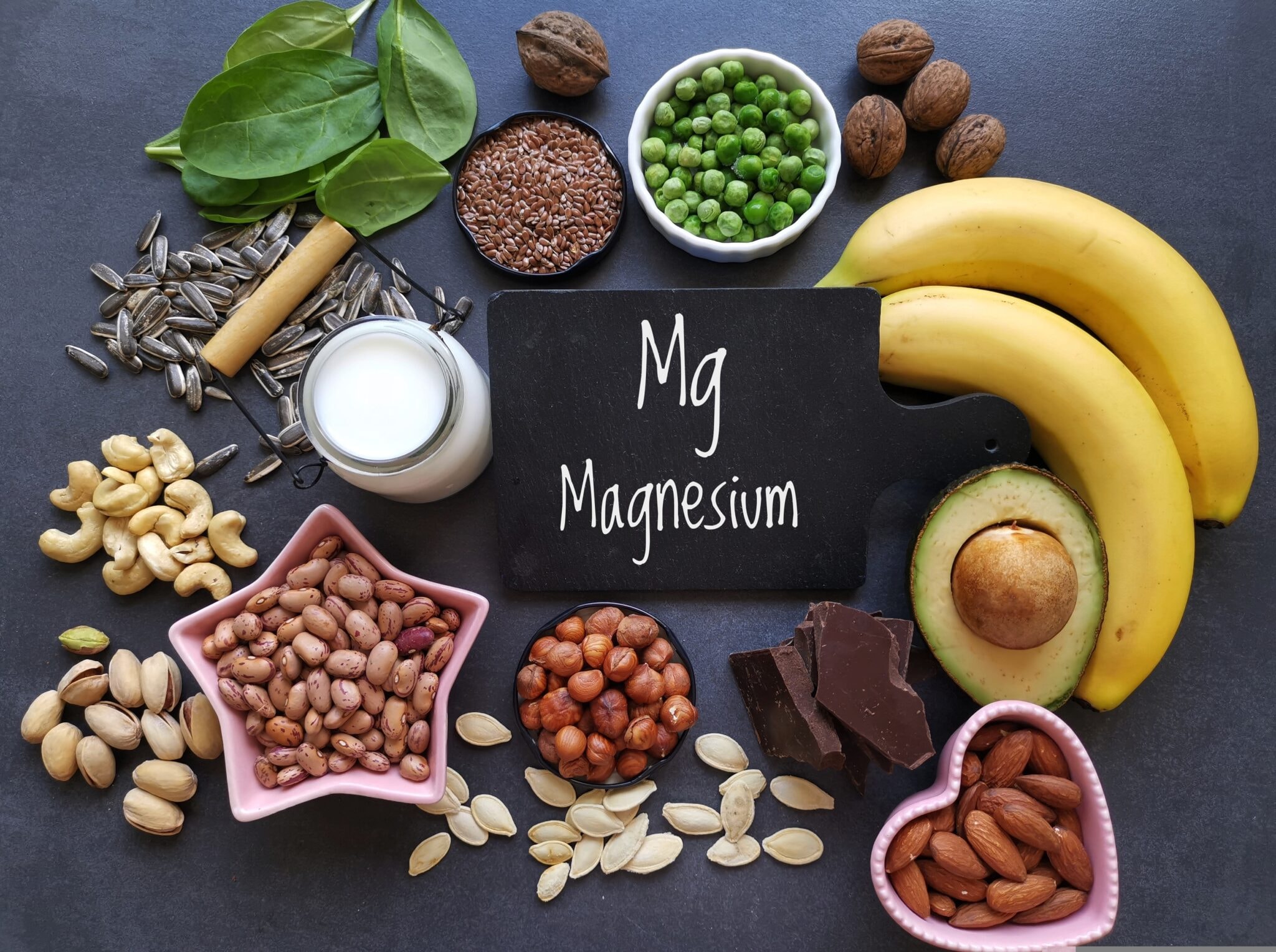 Magnesium,Rich,Foods.,Natural,Food,Sources,Of,Magnesium.,Assortment,Of