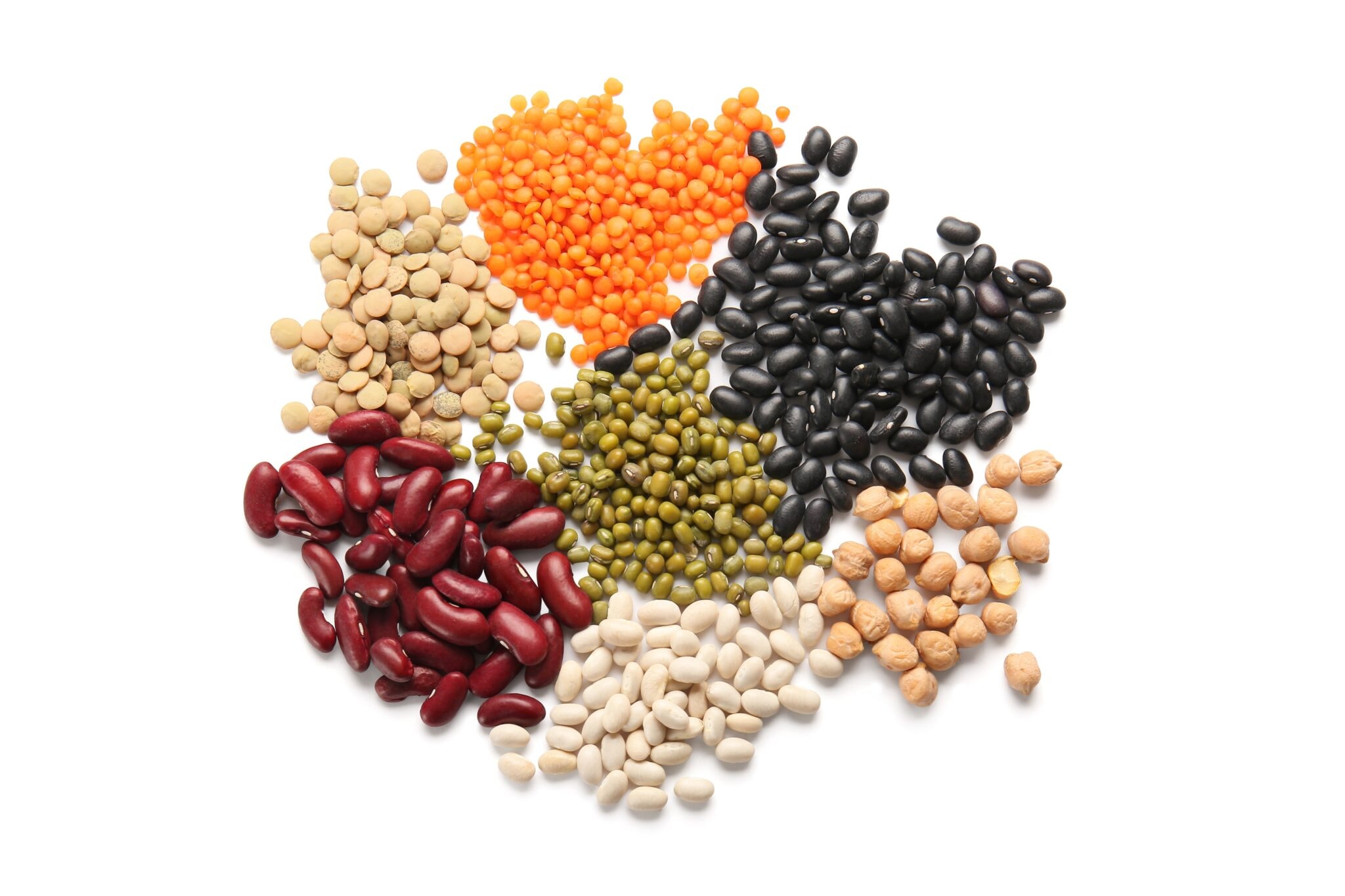 Composition,With,Different,Legumes,Isolated,On,White,Background